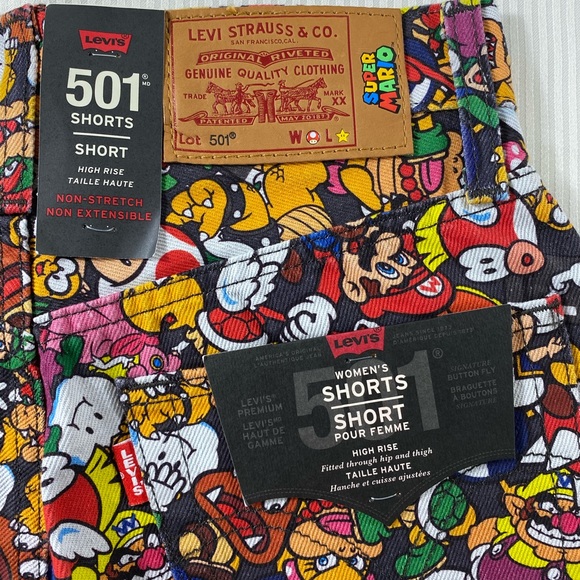 Levi’s x Super Mario 501 High Rise Jean Shorts - Picture 12 of 12